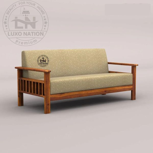 OakElegance Supreme Wooden Sofa Set with Luxurious Seating Look